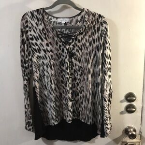 Medium coffee and cake long sleeve office blouse